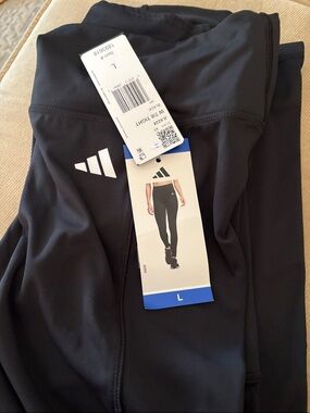 adidas Black High-Rise Training Tights with Logo